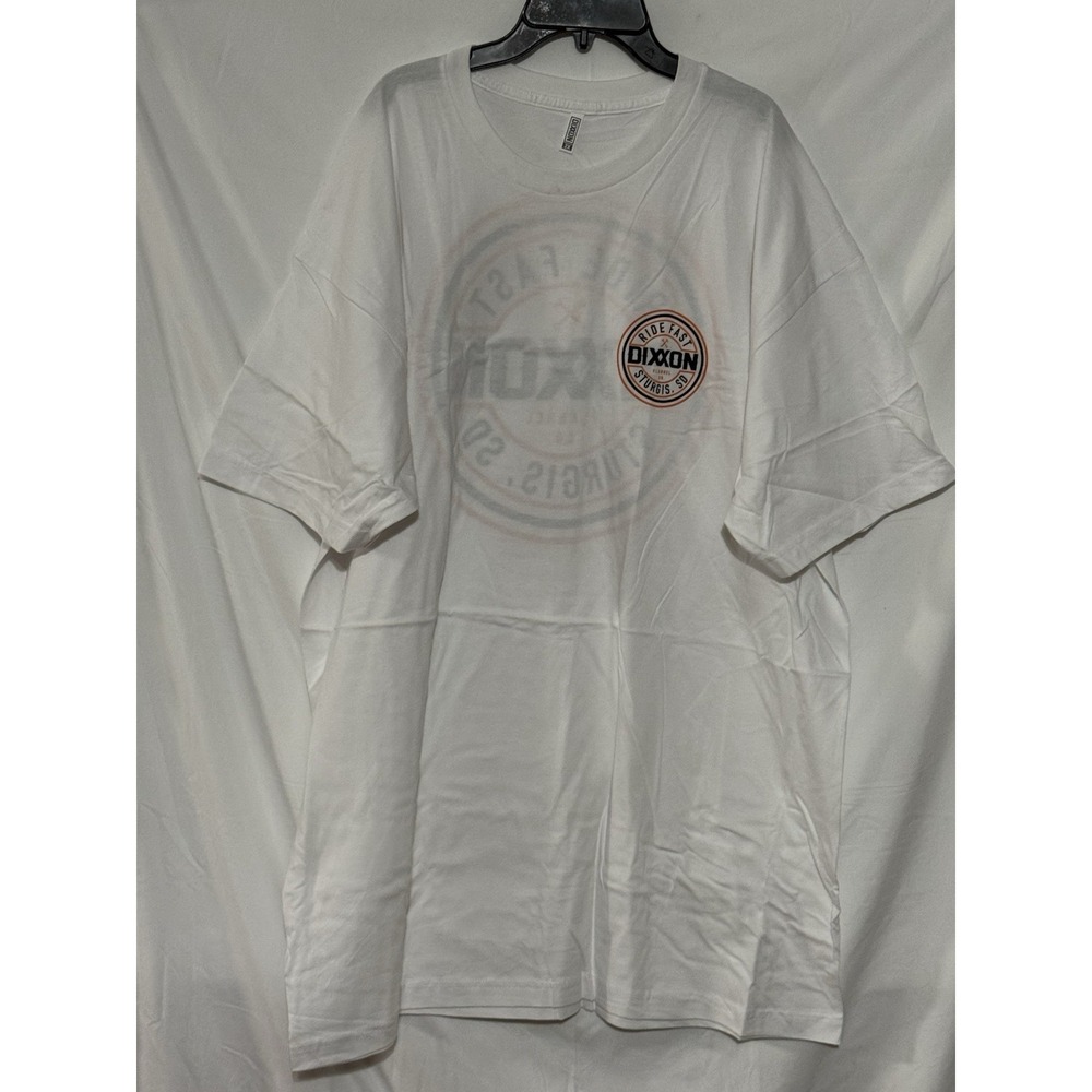 75 characters ✔)  Alternate: Dixxon Sturgis Ride Fast Corpo White Tee 2XL NWOT